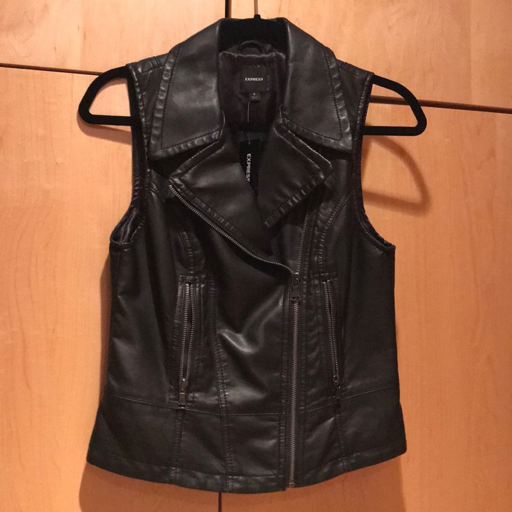 Express leather vest brand new